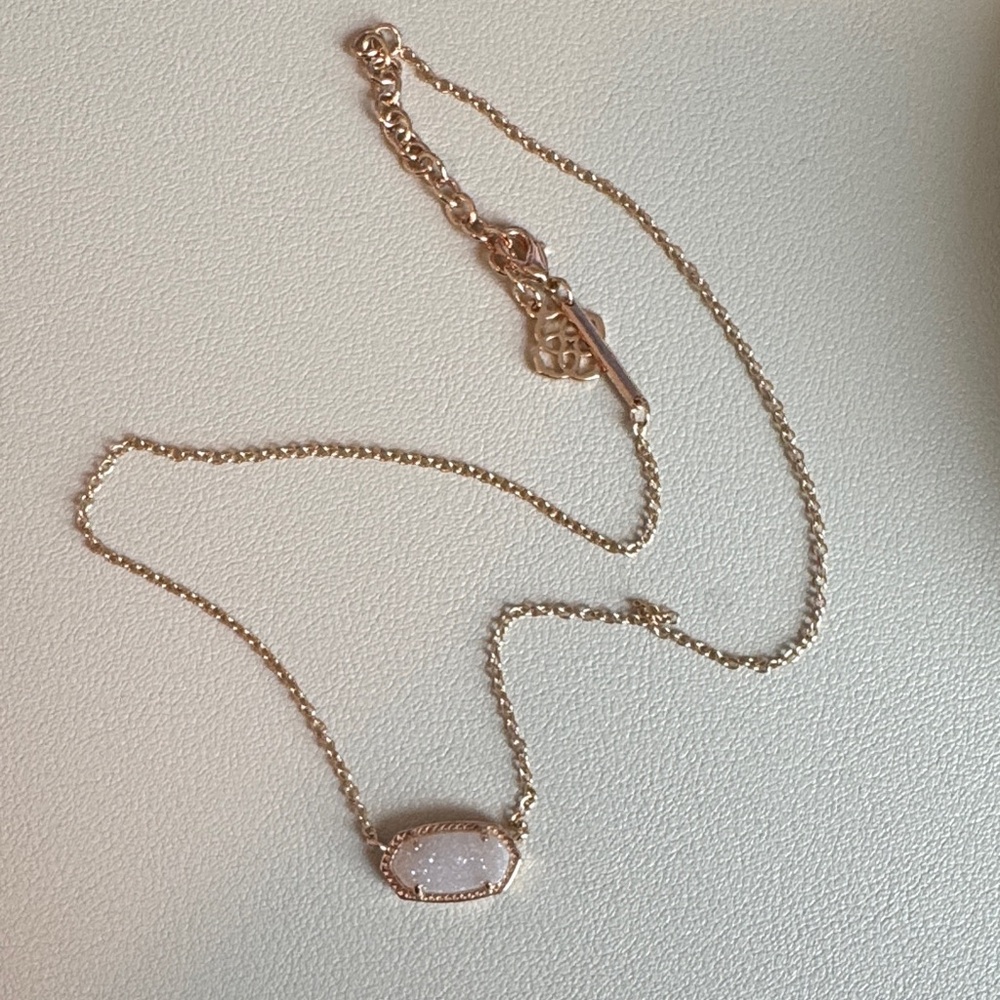 Kendra Scott Gold Necklace with Iridescent Drusy Stone